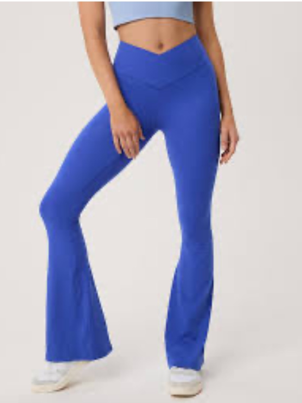 VIRAL-
OFFLINE By Aerie Real Me Crossover Flare Leg Pant -Sz L-EUC-Cobalt Blue